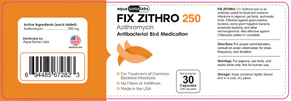 Aqua Zithro Aquarium Treatment – 250 mg Capsules (30 Count)