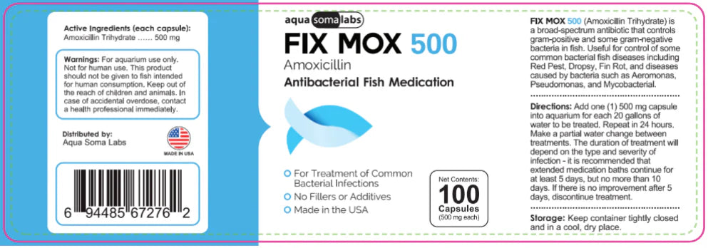 Aqua Mox Forte – 500 mg Capsules (100 Count) for Aquarium Use